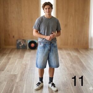 Akademiks Shorts Vintage Light Blue Denim Shorts - Men